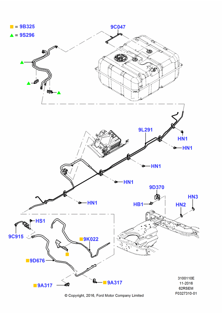 10E - Fuel Lines, 6.2L 16V OHC NA V8 Gas; 30/JAN/2017