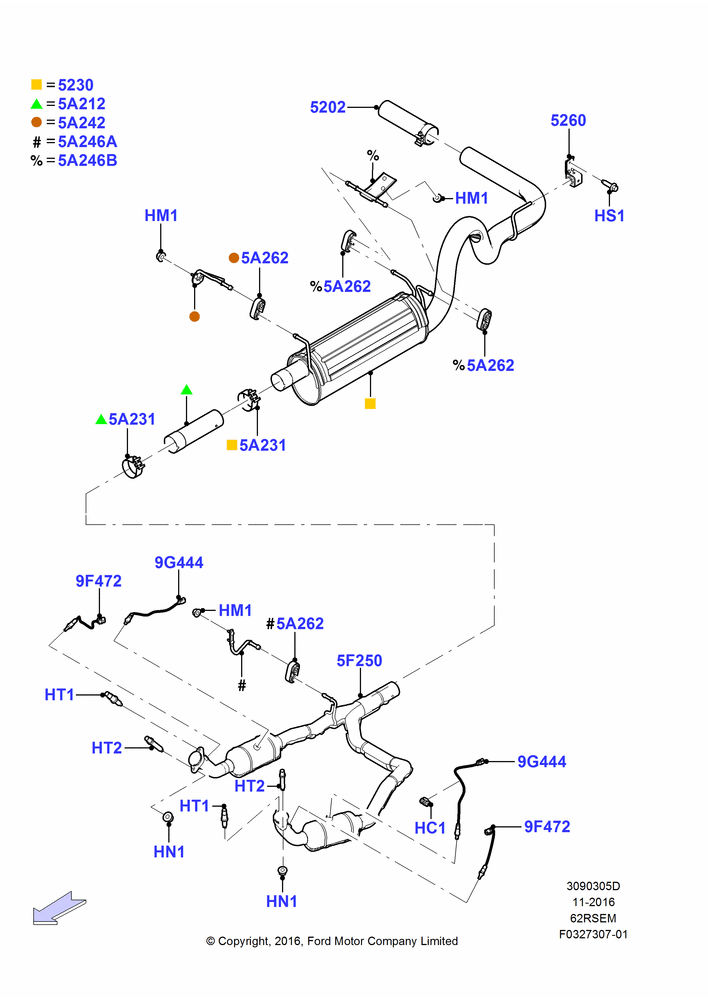 05D - Exhaust System, 6.2L 16V OHC NA V8 Gas; 30/JAN/2017
