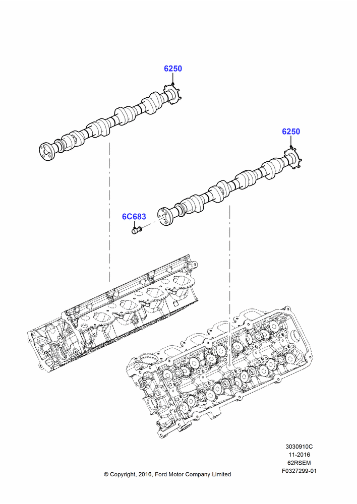 Camshaft, 6.2L 16V OHC NA V8 Gas