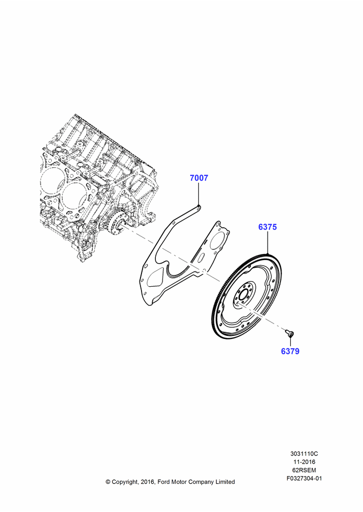 10C - Flywheel, 6.2L 16V OHC NA V8 Gas; 30/JAN/2017
