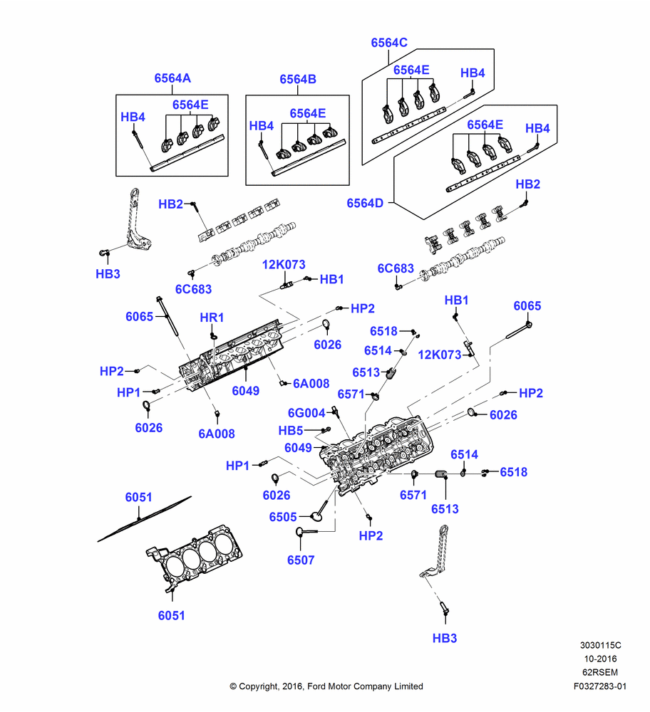 15C - Cylinder Head, 6.2L 16V OHC NA V8 Gas; 30/JAN/2017