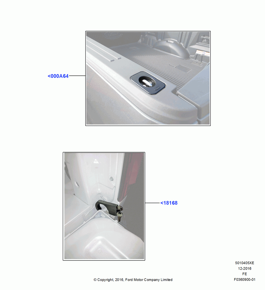 05XE - Pick Up Box/Tailgate and Tonneau, Accessory, Retractable Bed Hooks, Tailgate Lock; 11/JUL/2016
