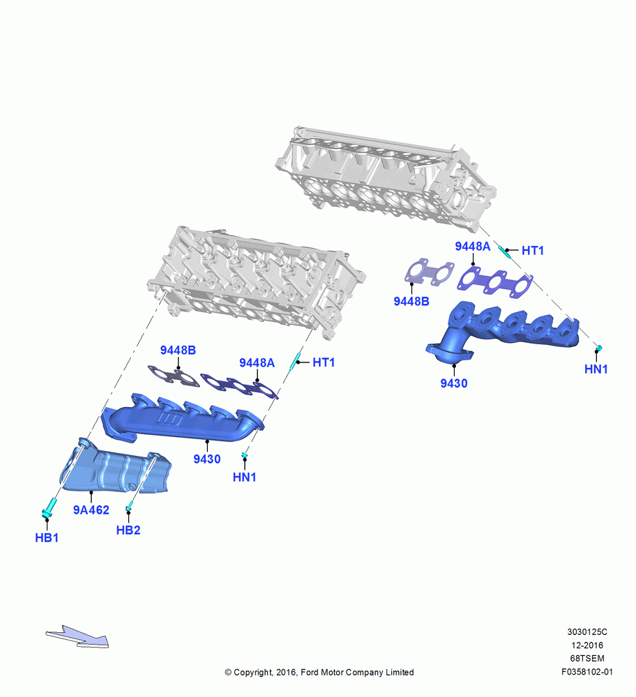 25C - Exhaust Manifold, 6.8L SOHC EFI NA V10 Gas; 03/MAR/2016