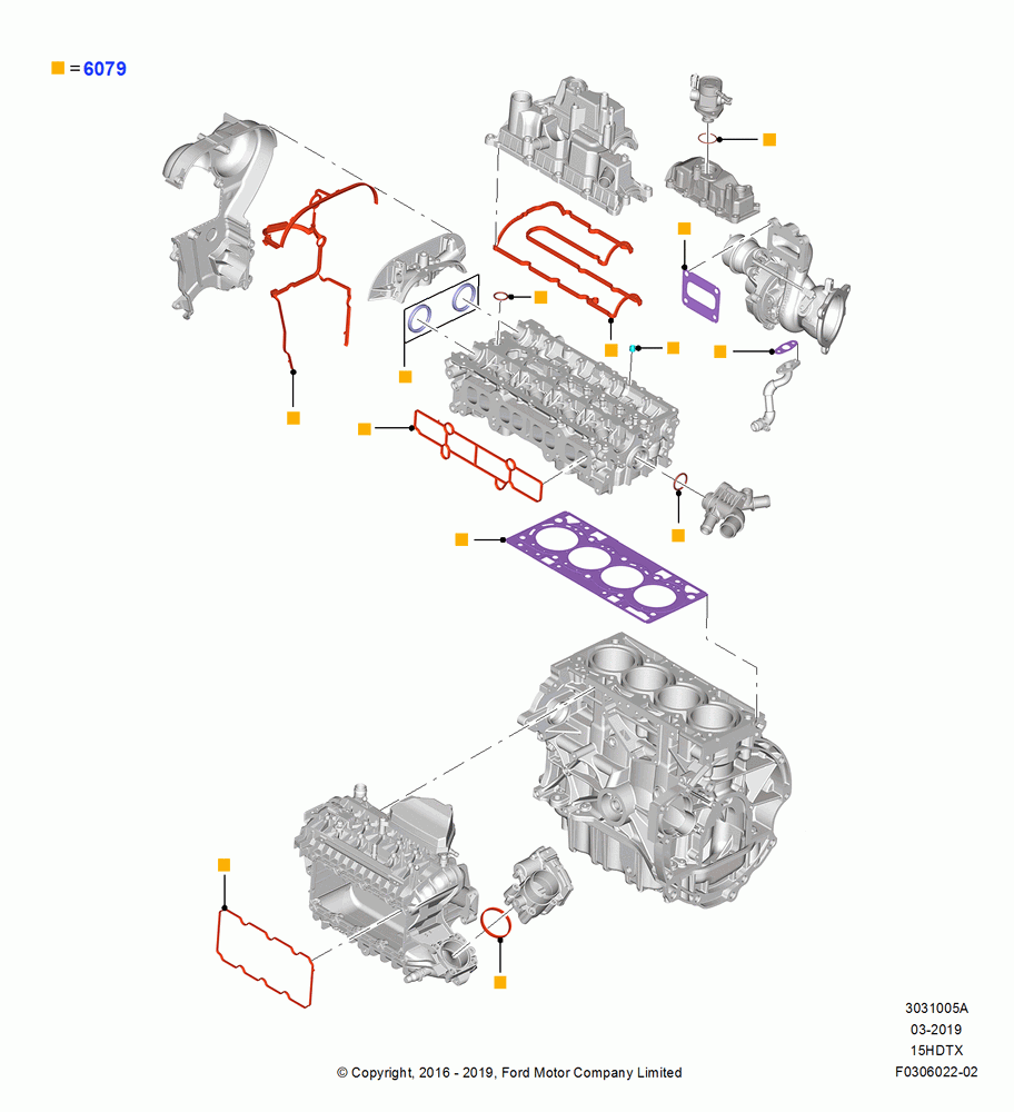 05A - Engine Gasket Kits, 1.5L EcoBoost 16V (180PS); 21/MAR/2016-13/AUG/2019