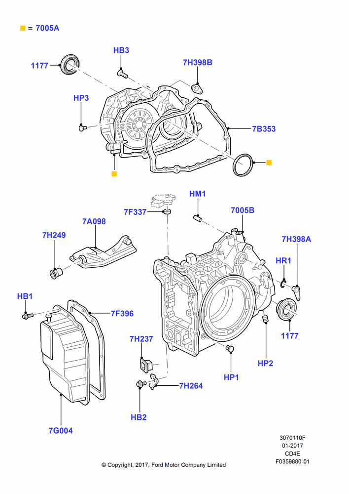 10F - Transmission External Components, 4 Speed CD4E Automatic, LHD 2WD (Front Wheel Drive); 01/MAY/2006-23/JUN/2008