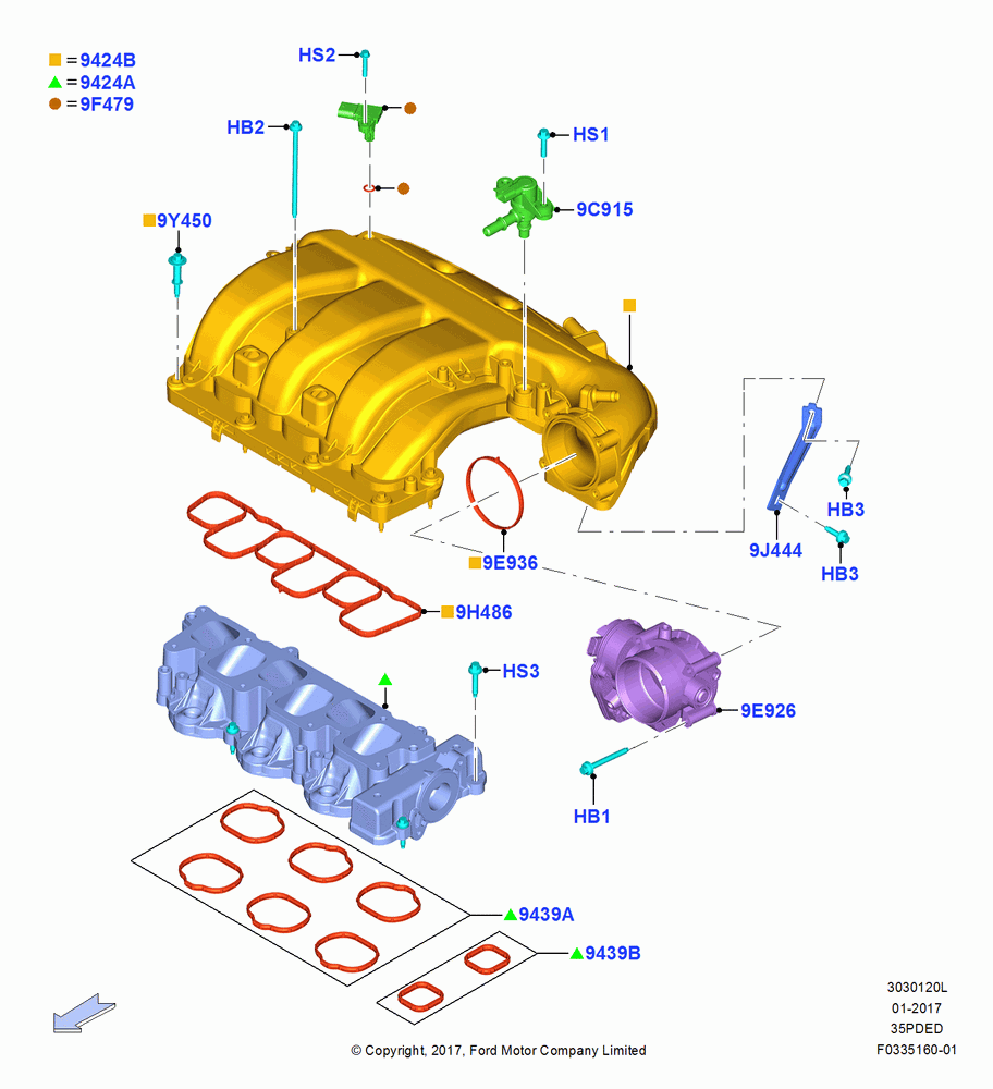 20L - Intake Manifold, 3.5L Cyclone V6 Petrol TIVCT; 07/DEC/2015