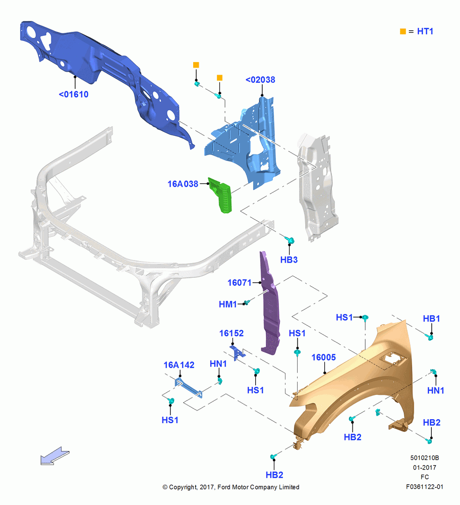 10B - Dash Panel and Front Fenders, Phantom/Raptor; 10/OCT/2016