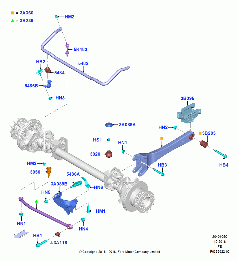 05C - Front Susp.Arms/Stabilizer/X-Member, Ford 550 Series, Ford 450 Series; 11/JUL/2016