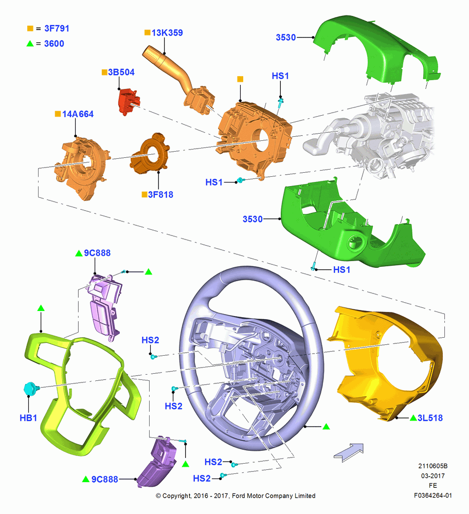 05B - Steering Wheel, Power Steering Gear; 11/JUL/2016