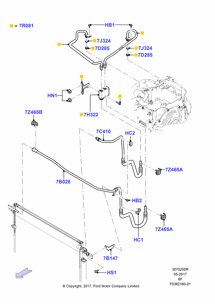 05R - Transmission Cooling Systems, 6 Speed Auto Transmission 6F50; 08/AUG/2011-24/DEC/2014