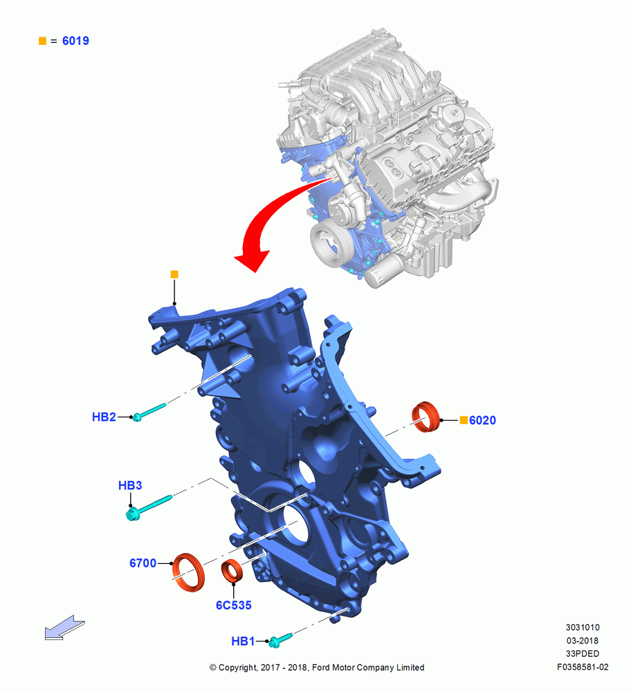 Timing Gear Covers, 3.3L Duratec