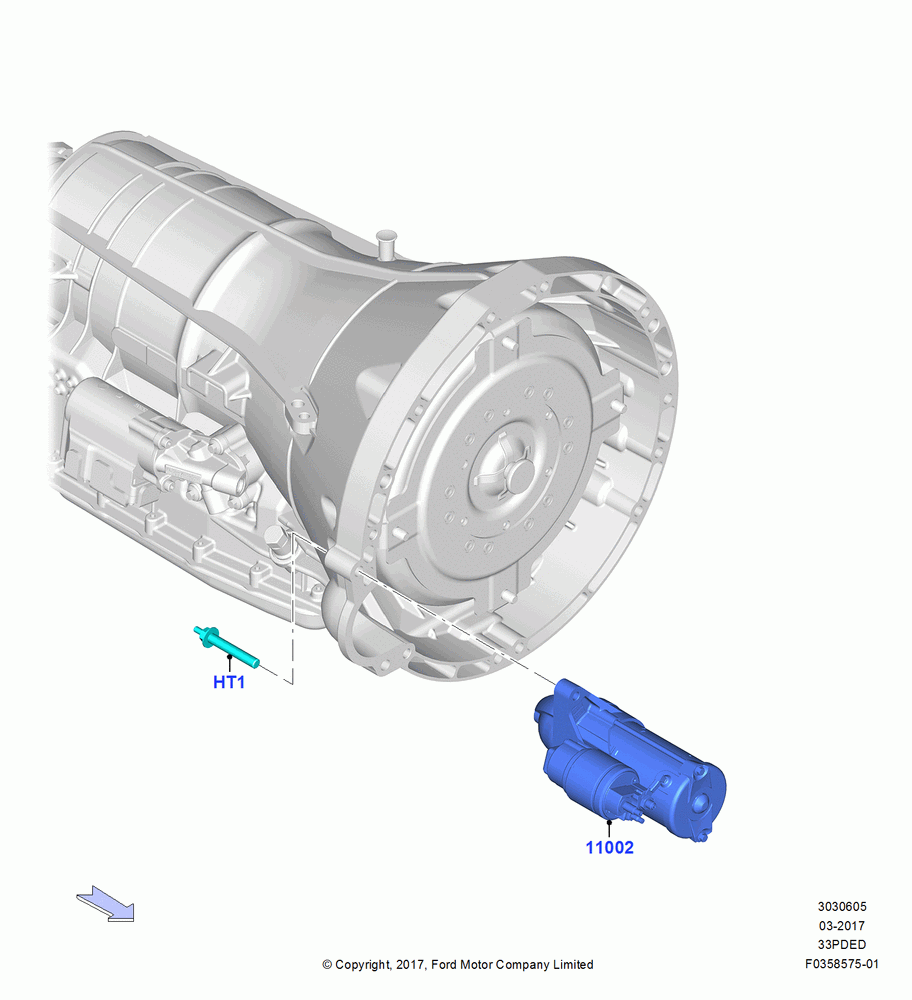 05A - Starter Motor, 3.3L Duratec; 17/JUL/2017