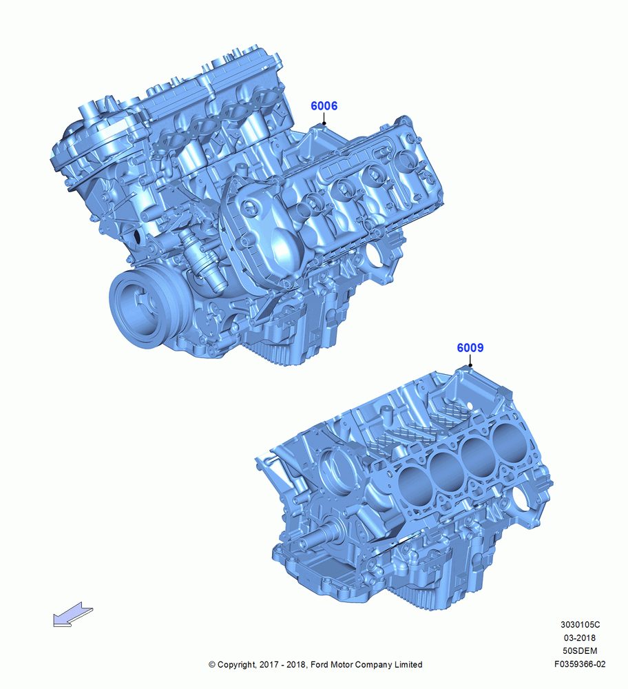 05C - Service Engine and Short Block, 5.0L Coyote; 17/JUL/2017