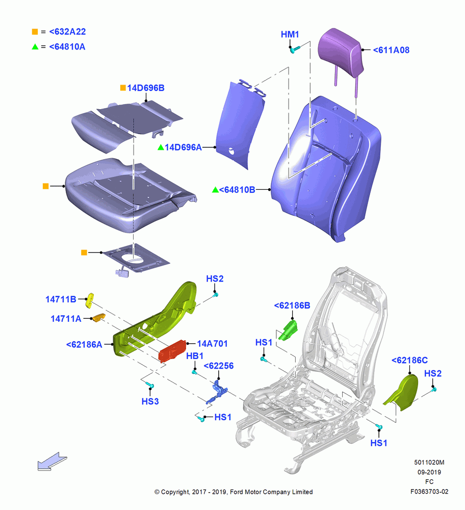 20M - Front Seat Pads/Valances & Heating, With Heated Pass Seat-Variable Temp, With Pass 10 Way Power Seat Adjust, Passenger Seat; 17/JUL/2017