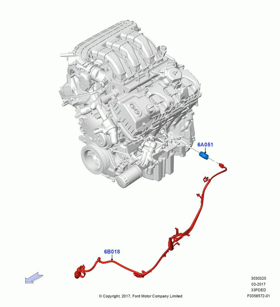 Engine Heater, 3.3L Duratec