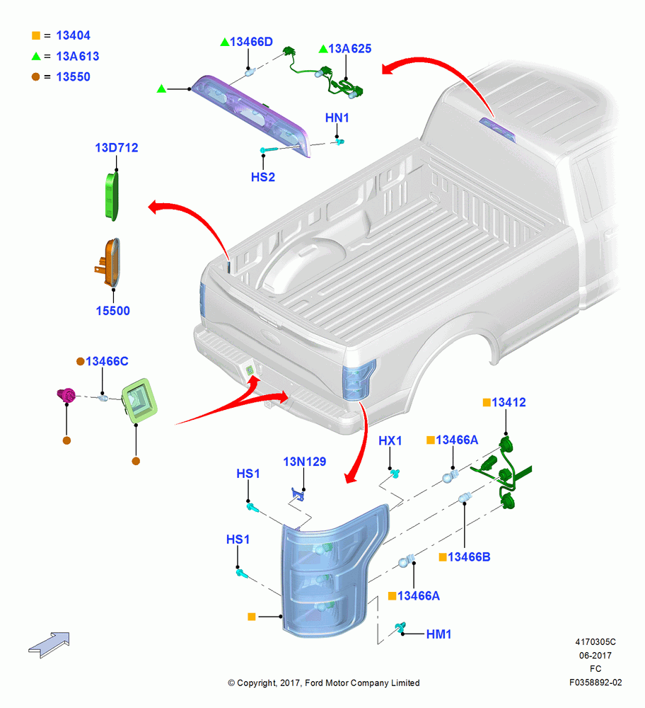 Rear Lamps, Tail lamps - Level 1