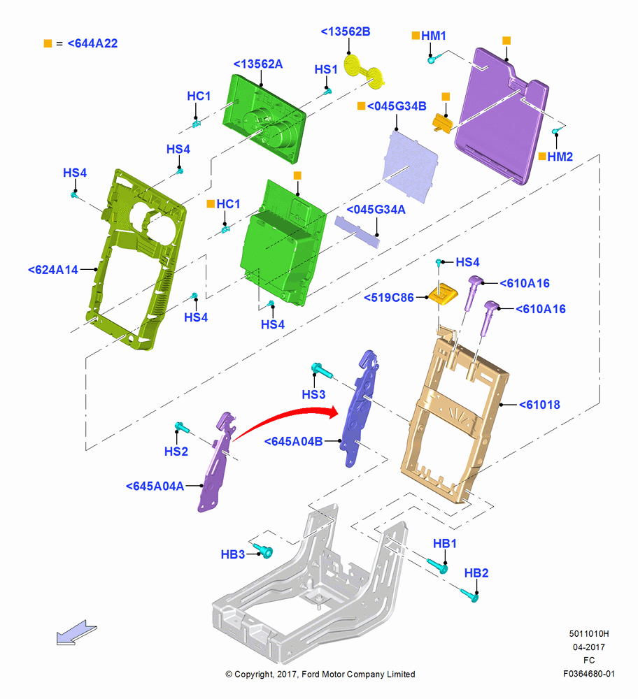 10H - Front Seat Back, With Split Bench Front Seat, 20% Seat; 17/JUL/2017
