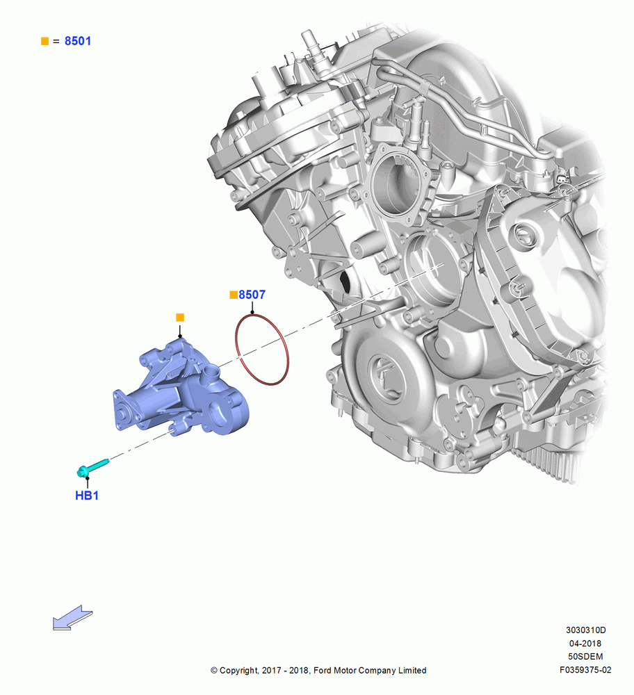 Water Pump, 5.0L Coyote