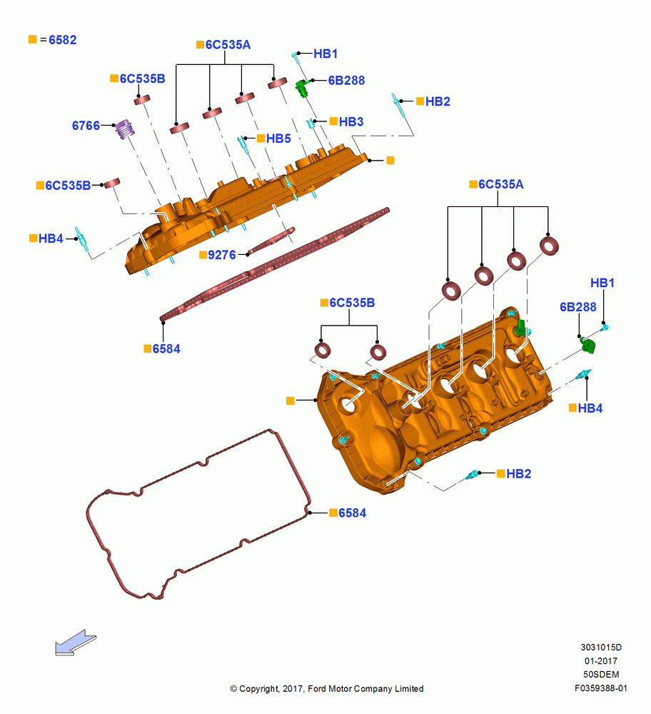 15D - Cylinder Head Cover, 5.0L Coyote; 17/JUL/2017