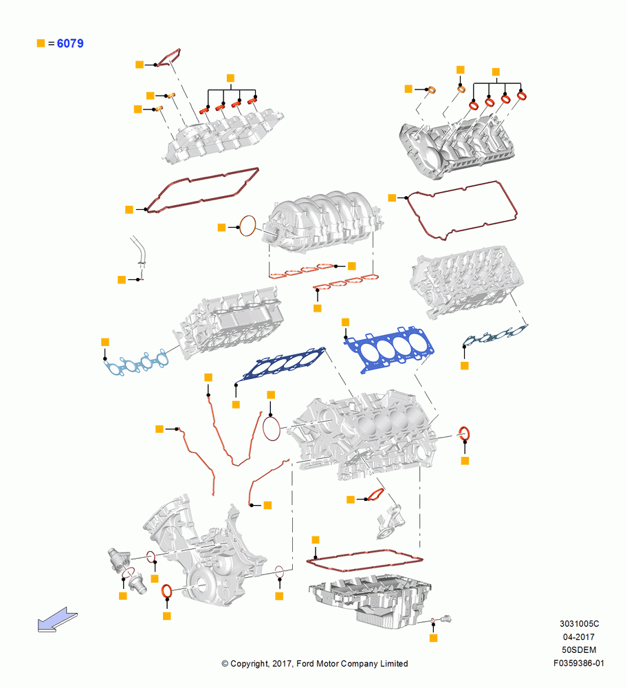 05C - Engine Gasket Kits, 5.0L Coyote; 17/JUL/2017