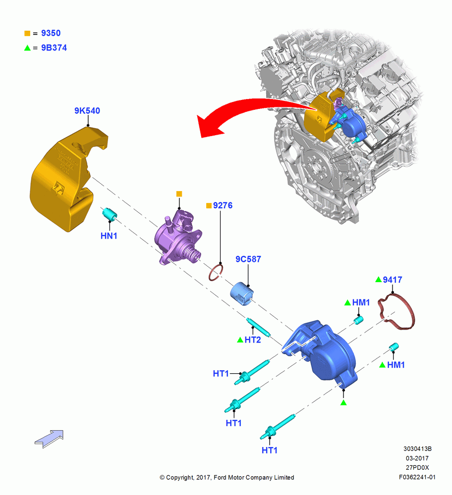 13B - Fuel Injection Pump-Engine Mounted, 2.7L DOHC 4V DI GT V6 GAS/FFV; 17/JUL/2017