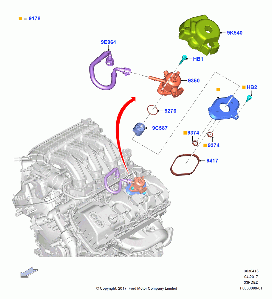 13A - Fuel Injection Pump-Engine Mounted, 3.3L Duratec; 17/JUL/2017