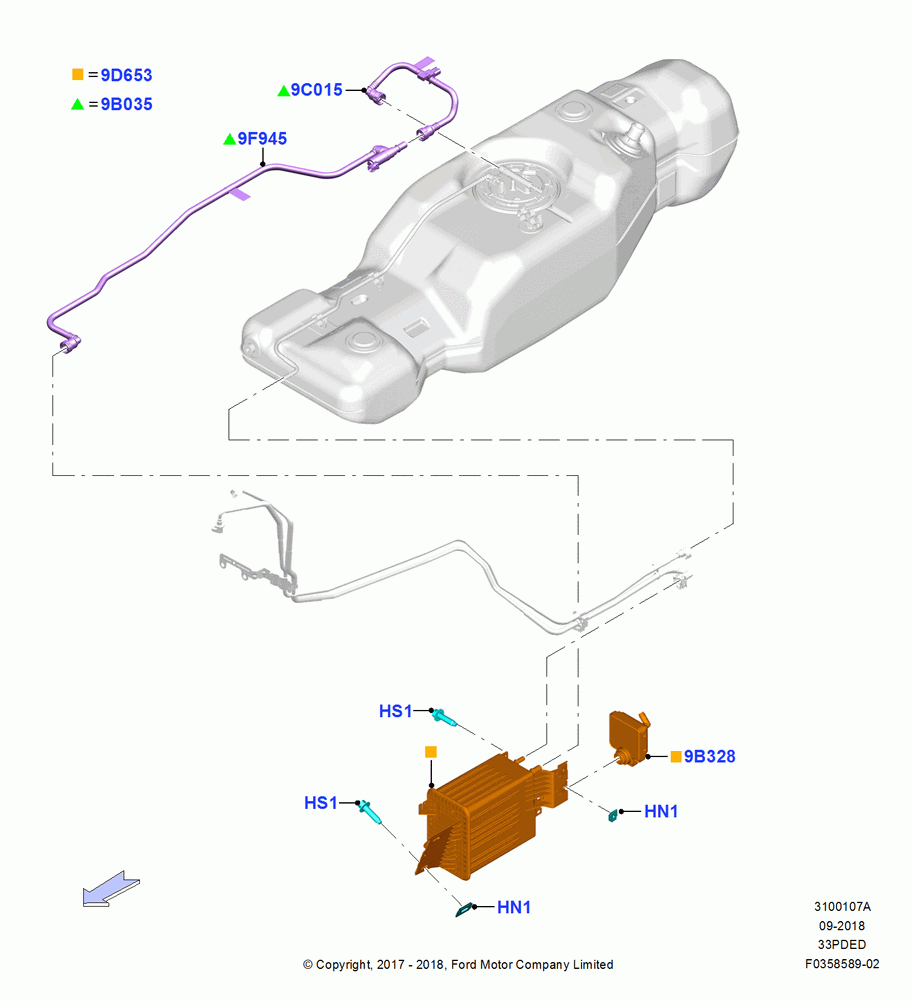 07A - Fuel Vapour System, 3.3L Duratec; 17/JUL/2017