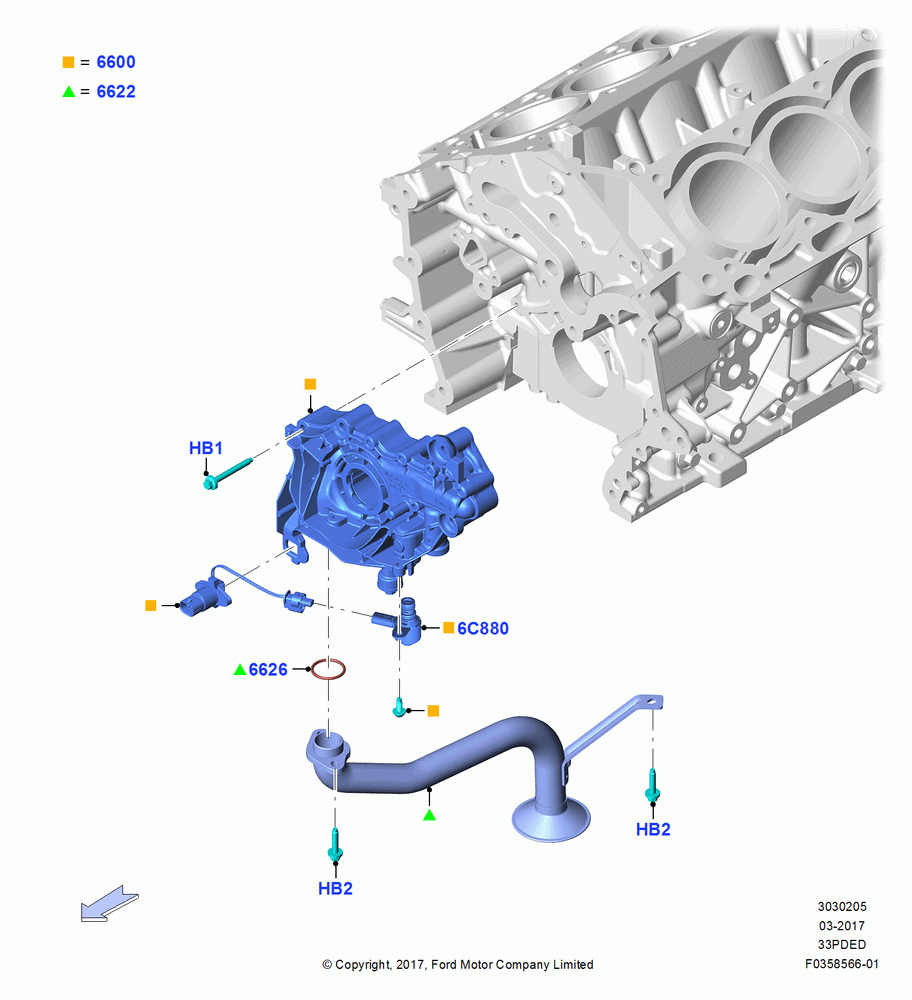 05A - Oil Pump, 3.3L Duratec; 17/JUL/2017