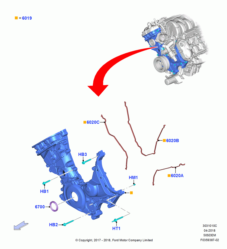 Timing Gear Covers, 5.0L Coyote