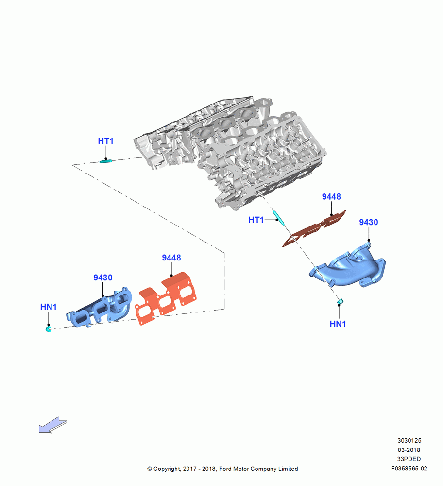 25A - Exhaust Manifold, 3.3L Duratec; 17/JUL/2017