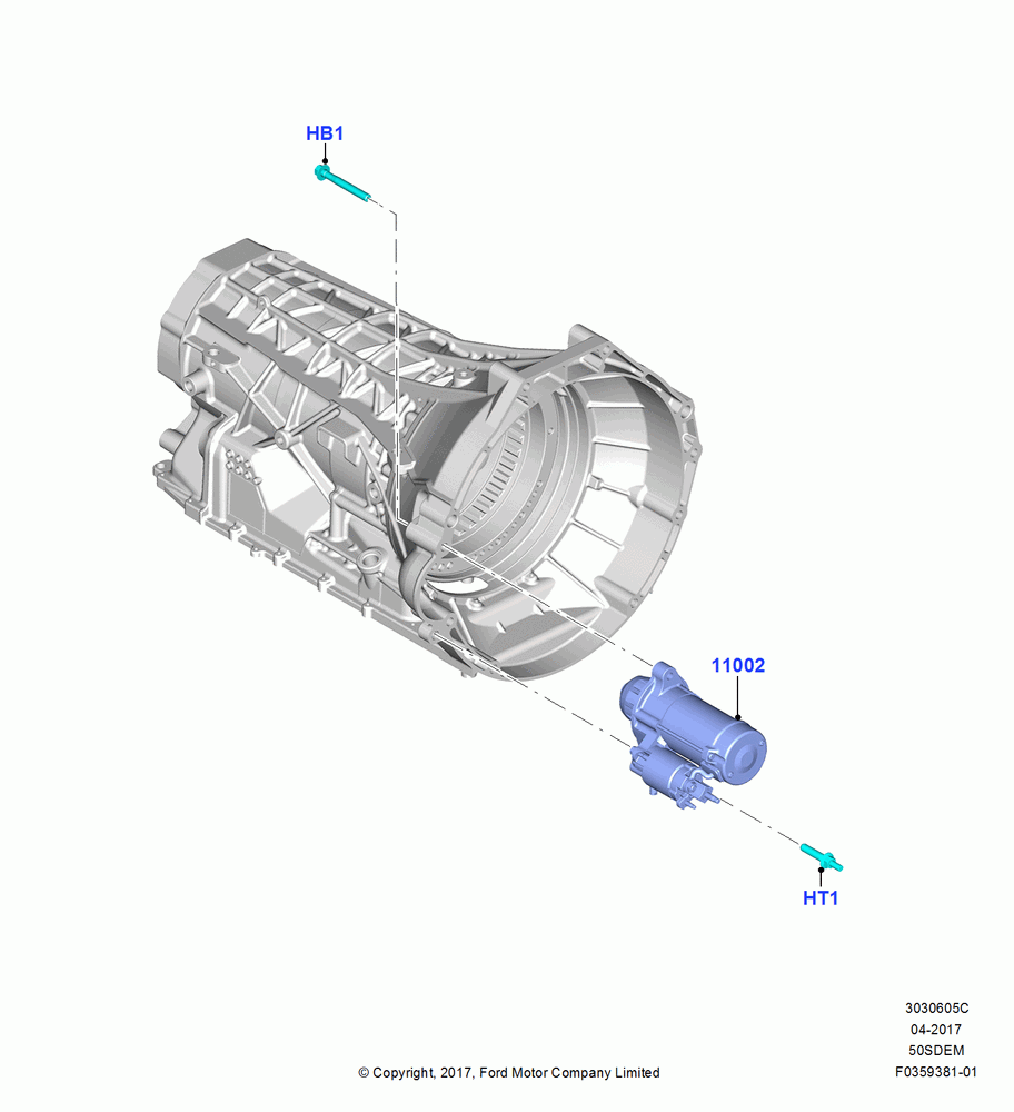 05C - Starter Motor, 5.0L Coyote; 17/JUL/2017