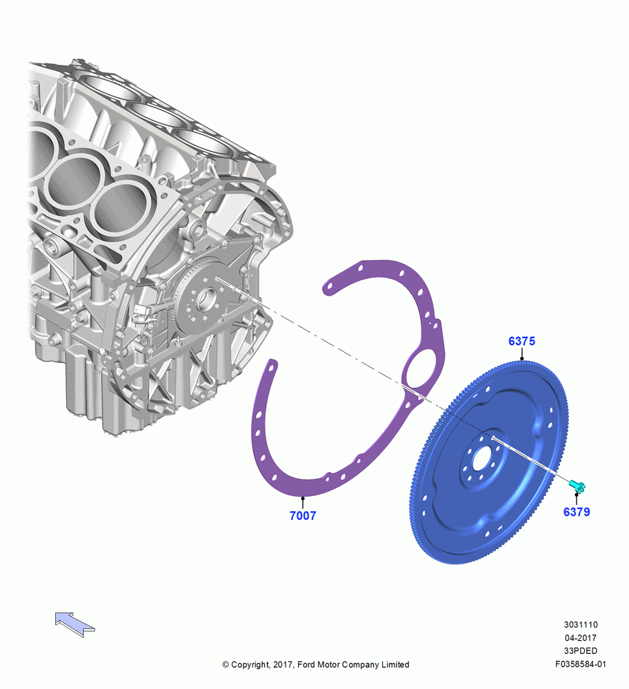10A - Flywheel, 3.3L Duratec; 17/JUL/2017
