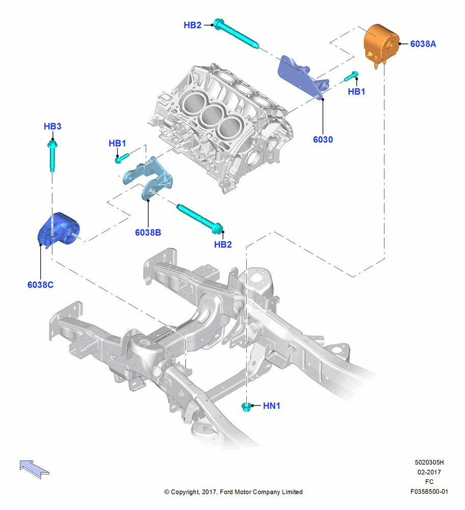 05H - Engine Mounting, 3.3L Duratec; 17/JUL/2017