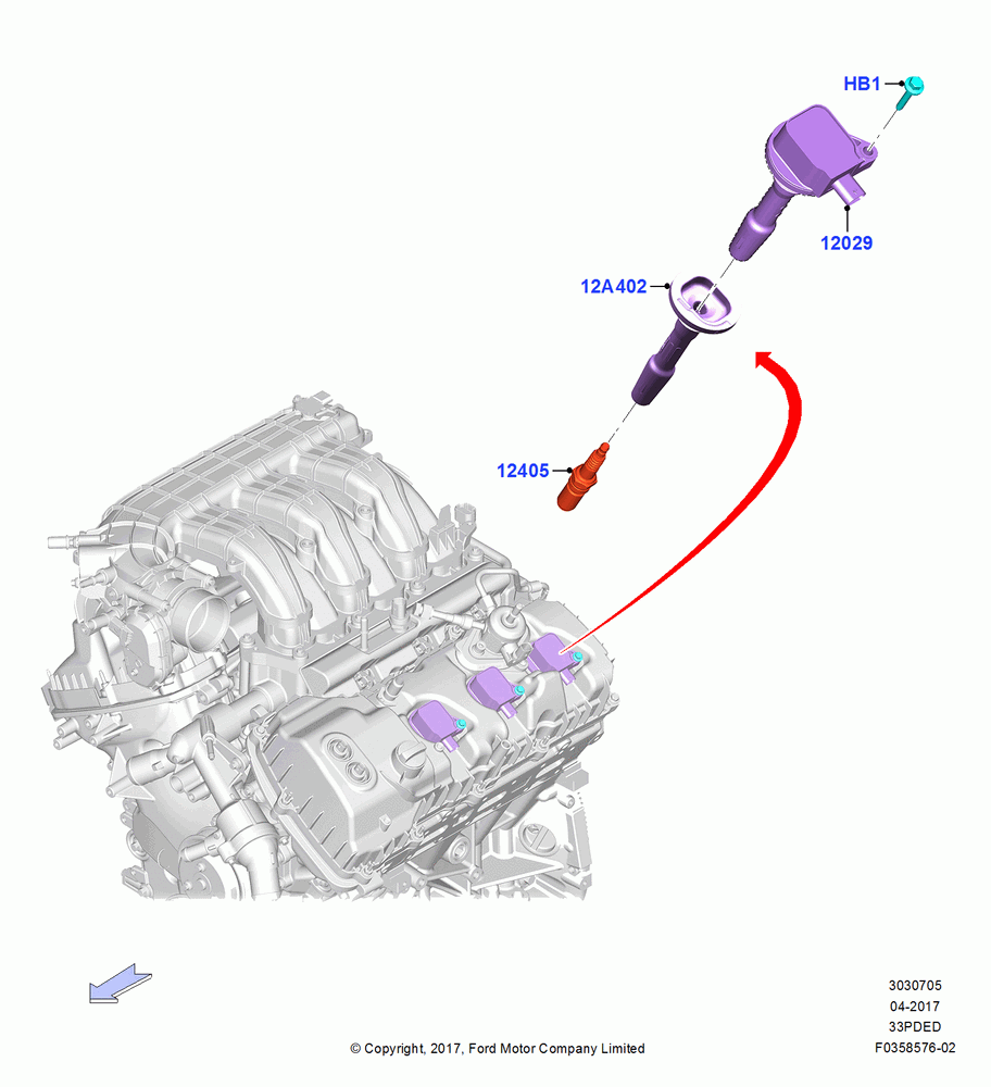 05A - Ignition Coil and Wires/Spark Plugs, 3.3L Duratec; 17/JUL/2017