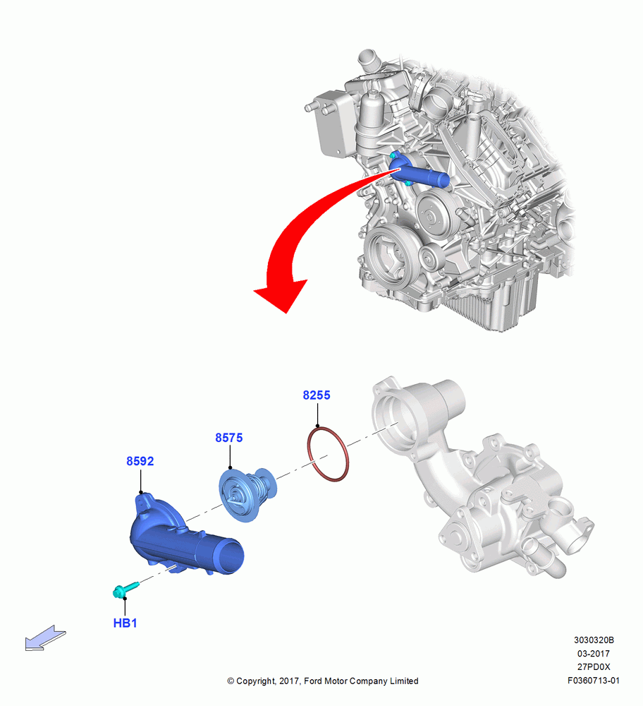 20B - Thermostat/Housing & Related Parts, 2.7L DOHC 4V DI GT V6 GAS/FFV; 17/JUL/2017