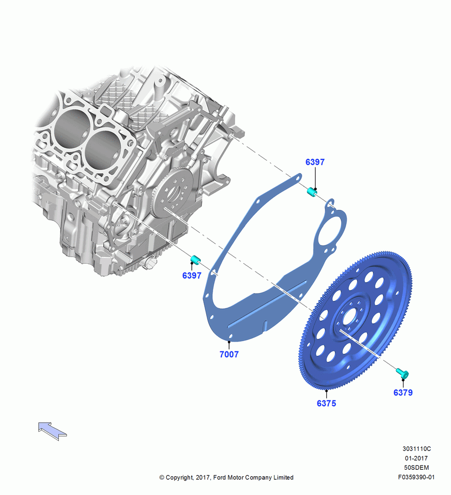 10C - Flywheel, 5.0L Coyote; 17/JUL/2017