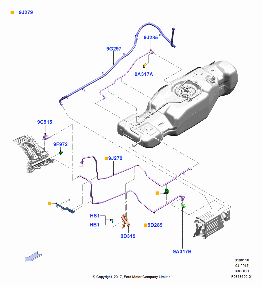 10A - Fuel Lines, 3.3L Duratec; 17/JUL/2017