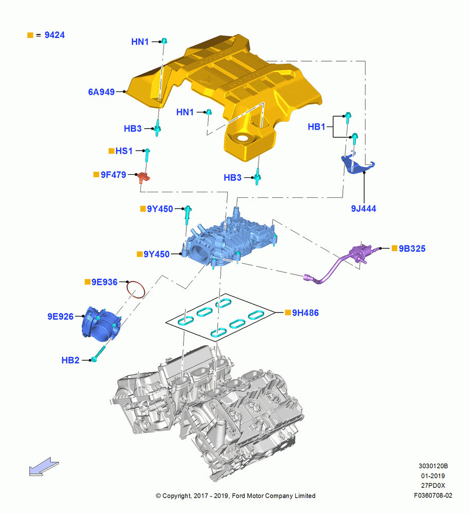 20B - Intake Manifold, 2.7L DOHC 4V DI GT V6 GAS/FFV; 17/JUL/2017-22/OCT/2018