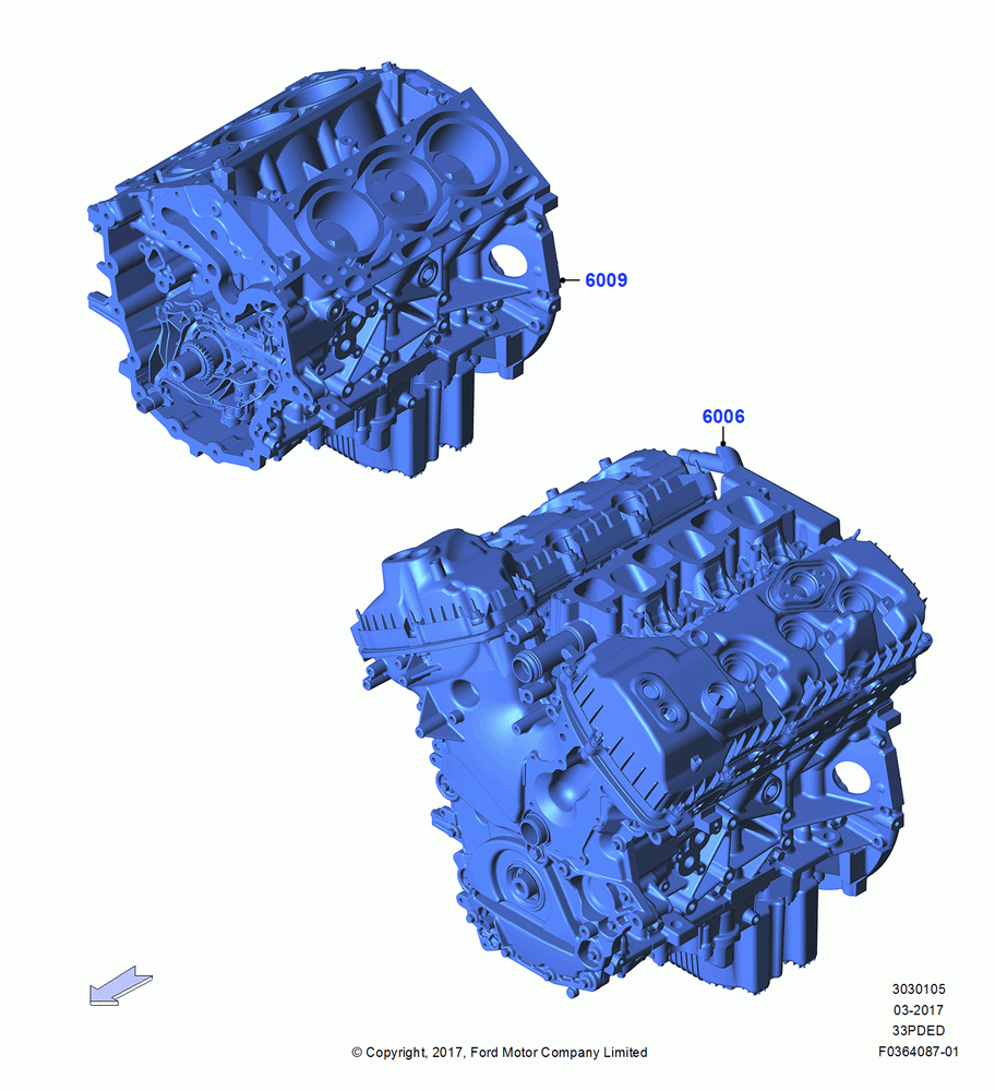 05A - Service Engine and Short Block, 3.3L Duratec; 17/JUL/2017