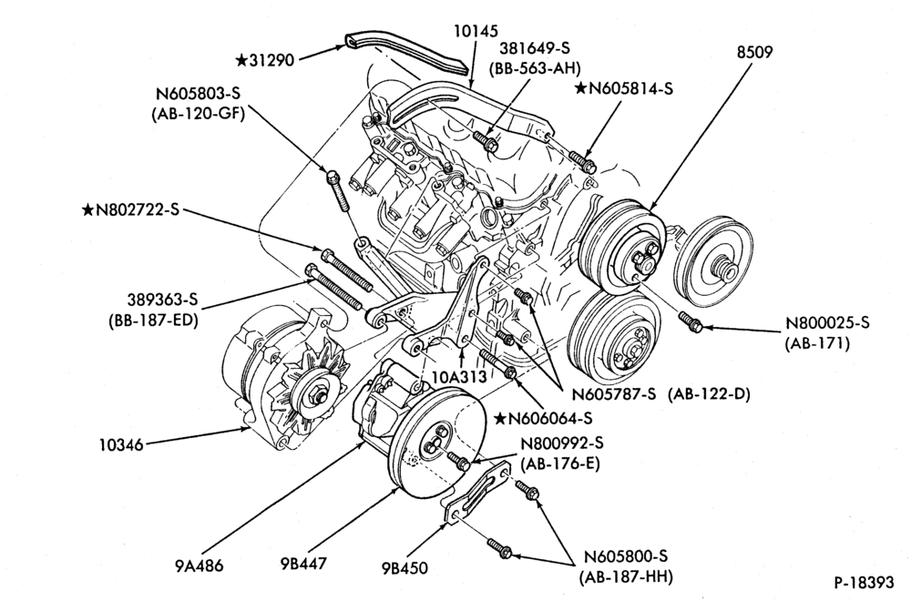 103 - ALTERNATORS-(7.3L) Diesel- B-6 cyl. 171 (2.8L)