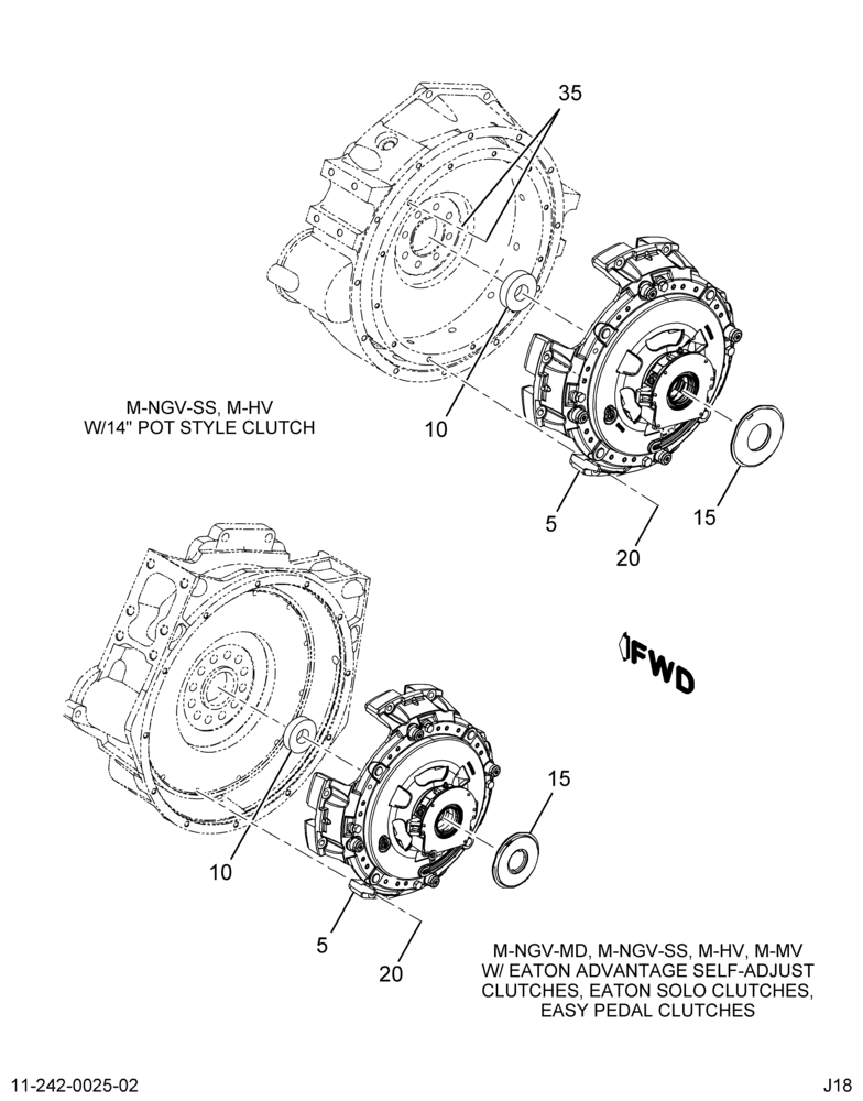 CLUTCH INSTL; NGV 14", 15", & 17" 2/2