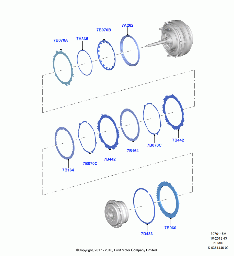 15M - Forward Clutch and Components, 6 Speed Auto Trans 6F Mid-Range, 6 Speed Auto Trans 6F15, (+)"ASM/FNA/GU/MEX/MPS/SN/PR/VIR"; 11/SEP/2017
