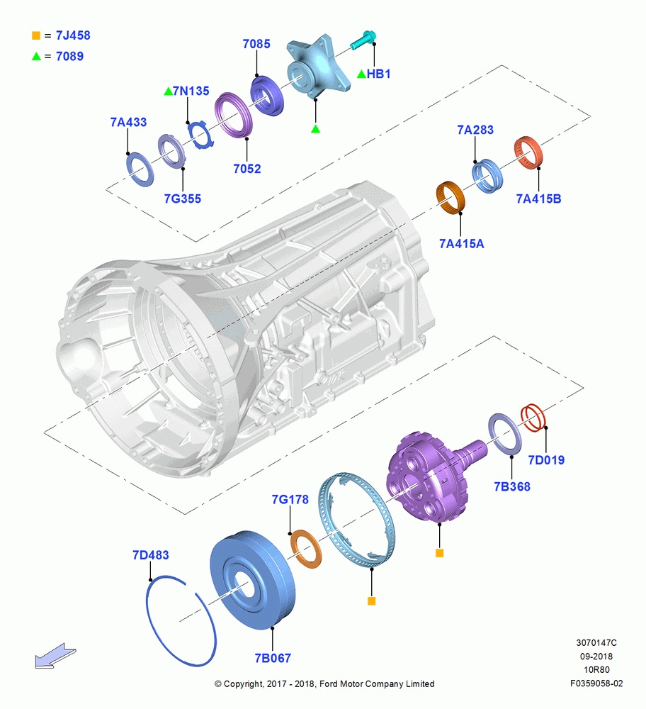 47C - Output Shafts, 10 Speed Auto Transmission (10R80), LHD RWD; 25/SEP/2017