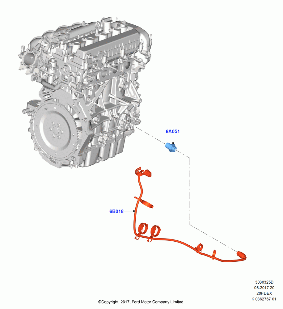 25D - Engine Heater, 2.0L TIVCT DI NA I4, (+)"ASM/FNA/GU/MEX/MPS/SN/PR/VIR"; 11/SEP/2017