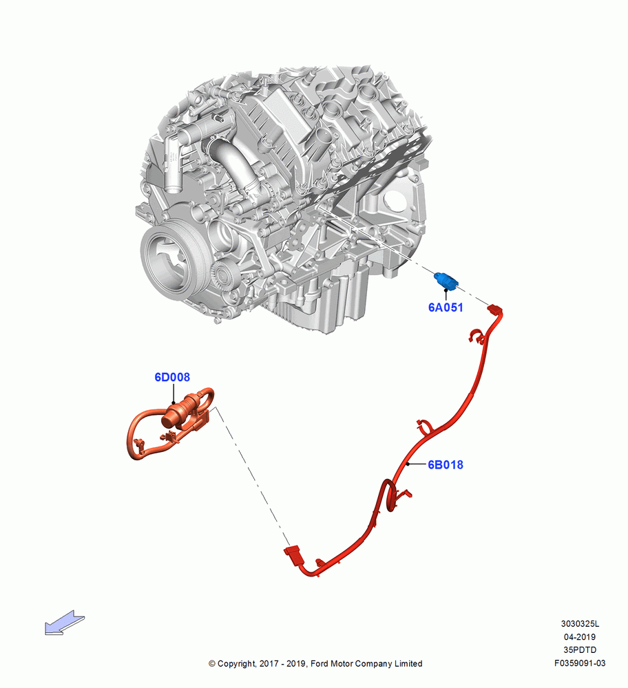 25L - Engine Heater, 3.5L V6 GTDI; 25/SEP/2017