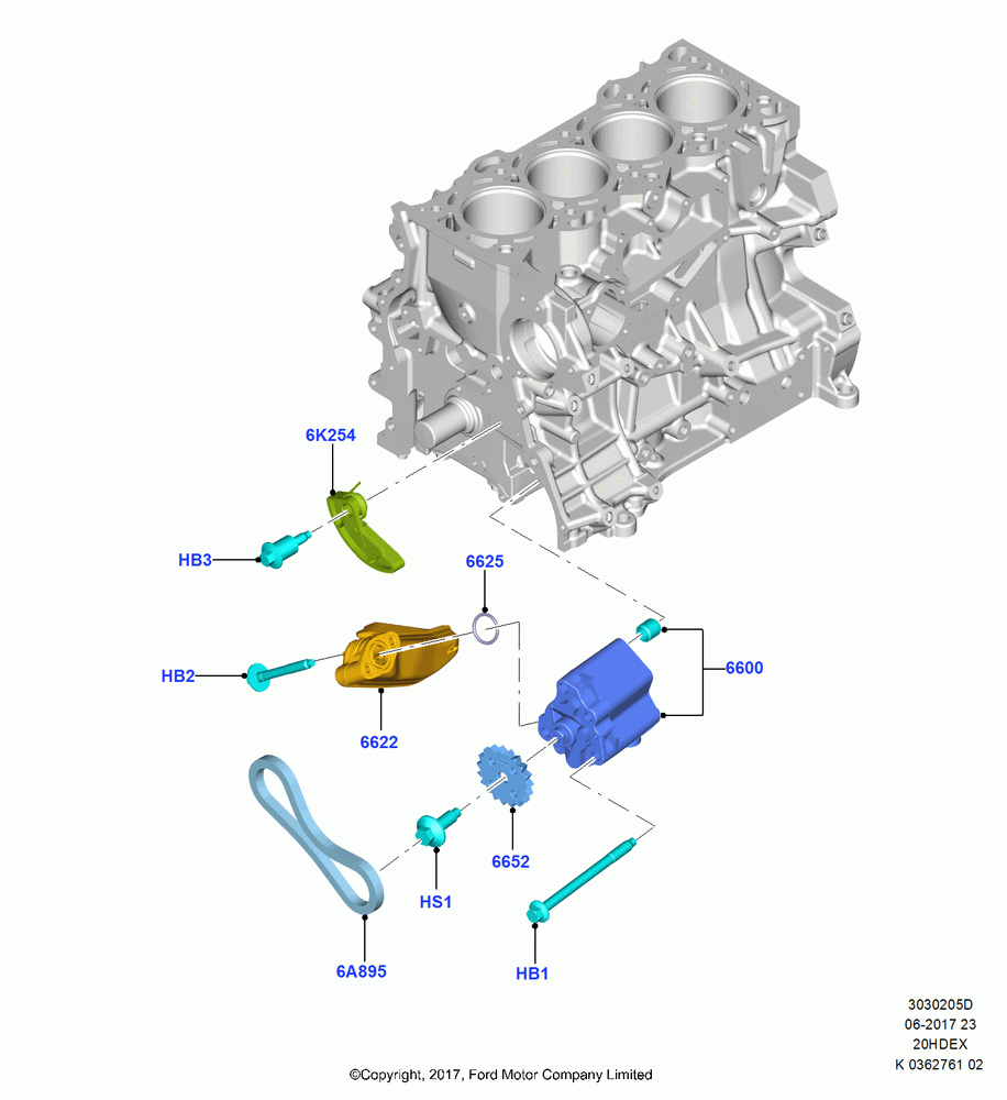 05D - Oil Pump, 2.0L TIVCT DI NA I4, (+)"ASM/FNA/GU/MEX/MPS/SN/PR/VIR"; 11/SEP/2017