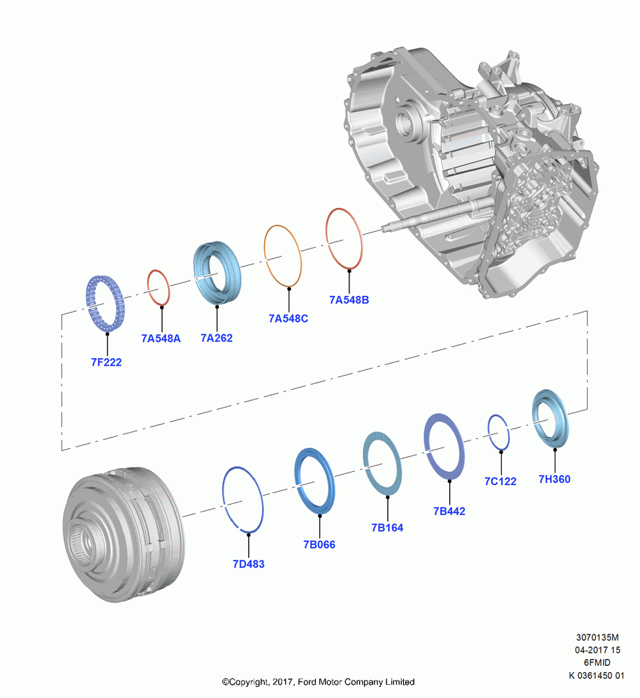 35M - Overdrive Clutch and Components, 6 Speed Auto Trans 6F Mid-Range, 6 Speed Auto Trans 6F15, (+)"ASM/FNA/GU/MEX/MPS/SN/PR/VIR"; 11/SEP/2017