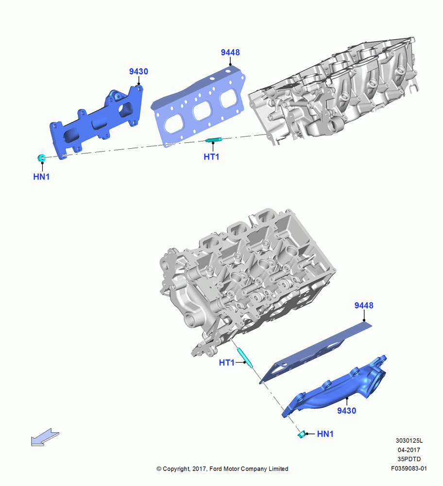25L - Exhaust Manifold, 3.5L V6 GTDI; 25/SEP/2017