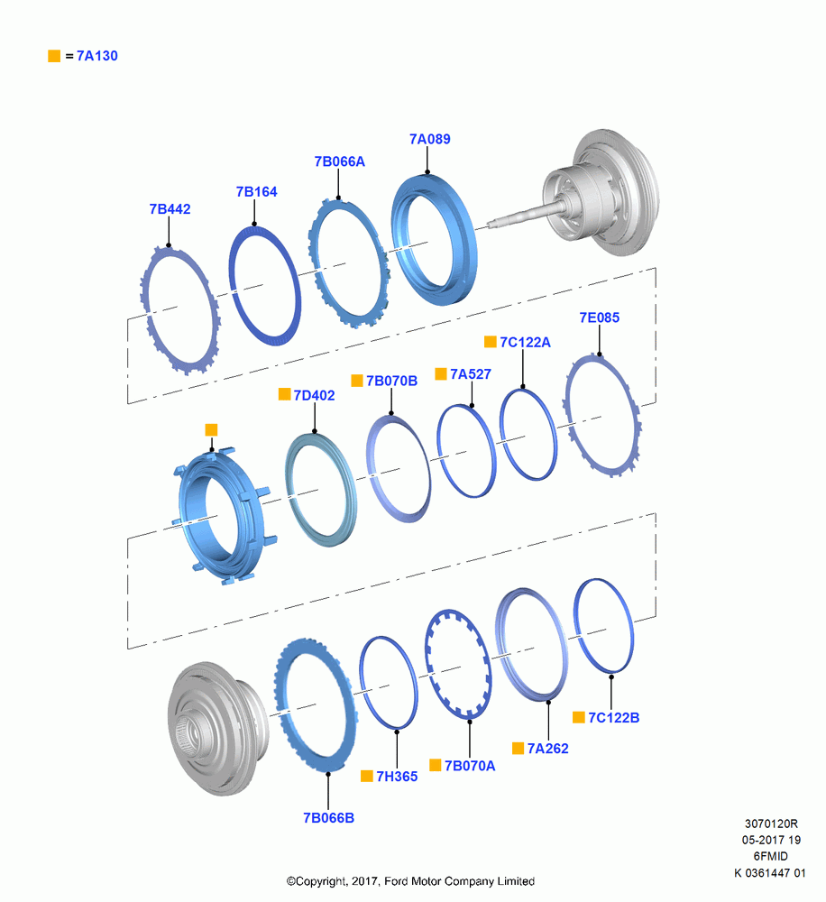 20R - Reverse Clutch and Components, 6 Speed Auto Trans 6F Mid-Range, 6 Speed Auto Trans 6F15, (+)"ASM/FNA/GU/MEX/MPS/SN/PR/VIR"; 11/SEP/2017