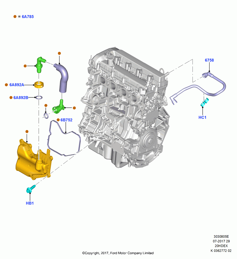 05E - Emission Control - Crankcase, 2.0L TIVCT DI NA I4, (+)"ASM/FNA/GU/MEX/MPS/SN/PR/VIR"; 11/SEP/2017